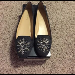 Talbots Georgina Flannel Snowflake Flats