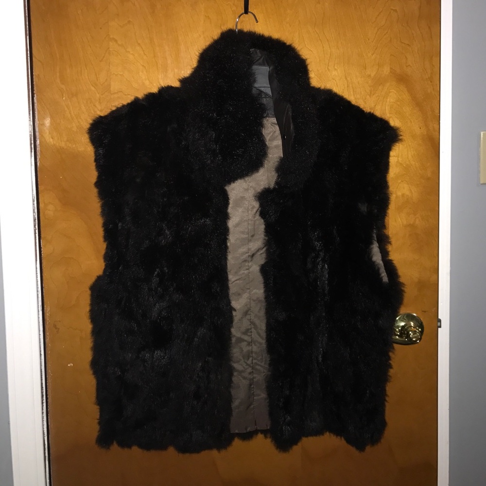 Black fur vest
