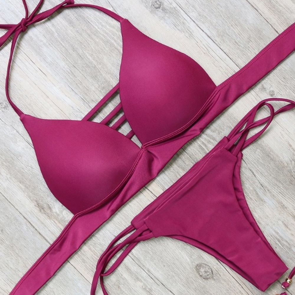 Bandage Maroon Brazilian Bikini