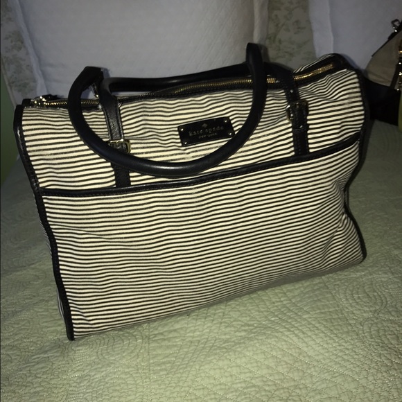 kate spade Handbags - BLACK/WHITE STRIPED KATE SPADE PURSE