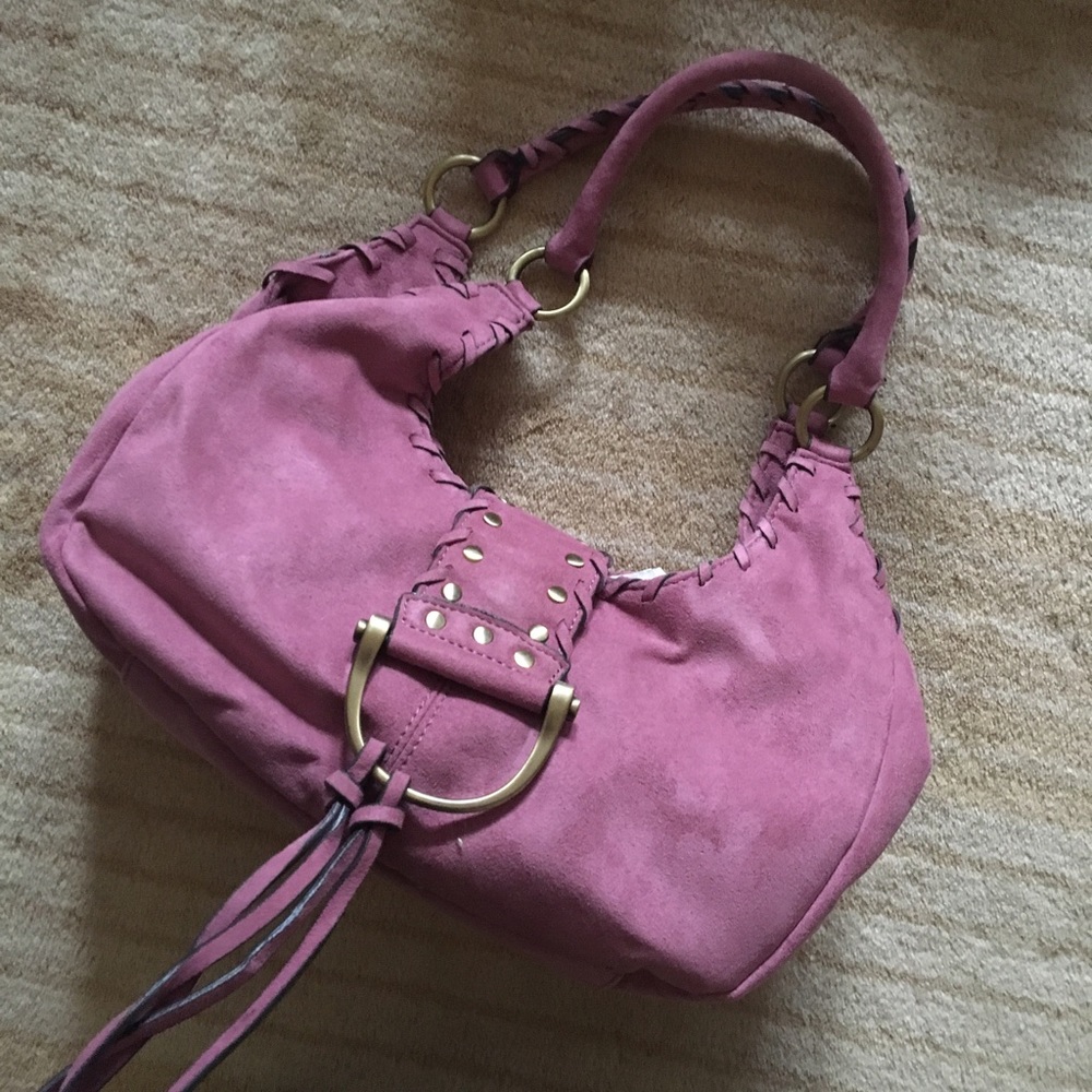 Dusty Pink suede satchel