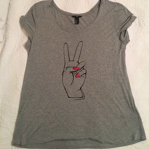 H&M gray peace sign t-shirt