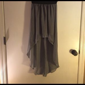 Gray hi/low skirt