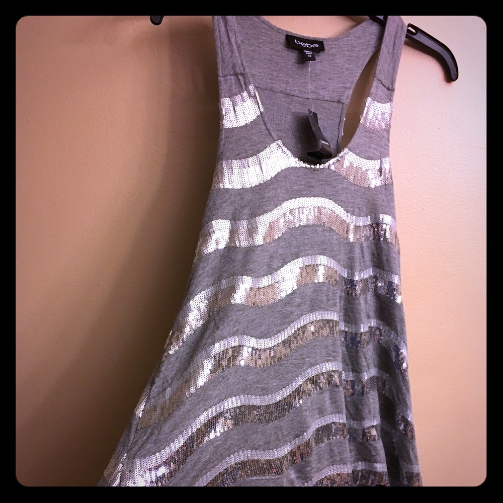 NWT - Bebe Sequin Stripe Tank