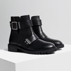 Zara Leather Cutout Ankle Booties