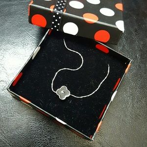 LV Style Black Flower Necklace