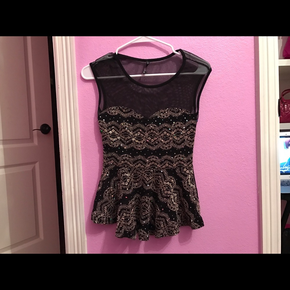 Mesh & sparkly top