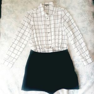 A chic striped print romper. Crafter with a zipper