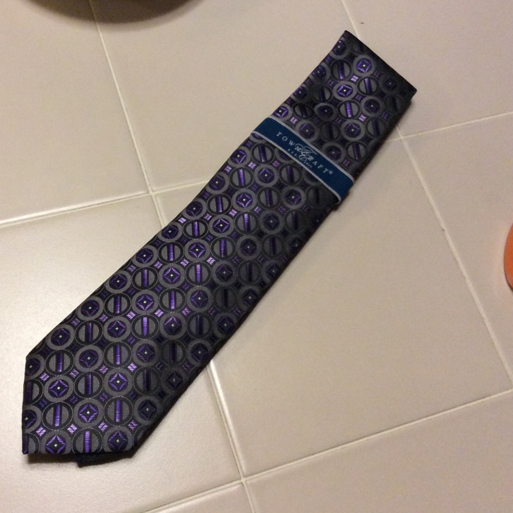 Men's tie circles of black grey purple