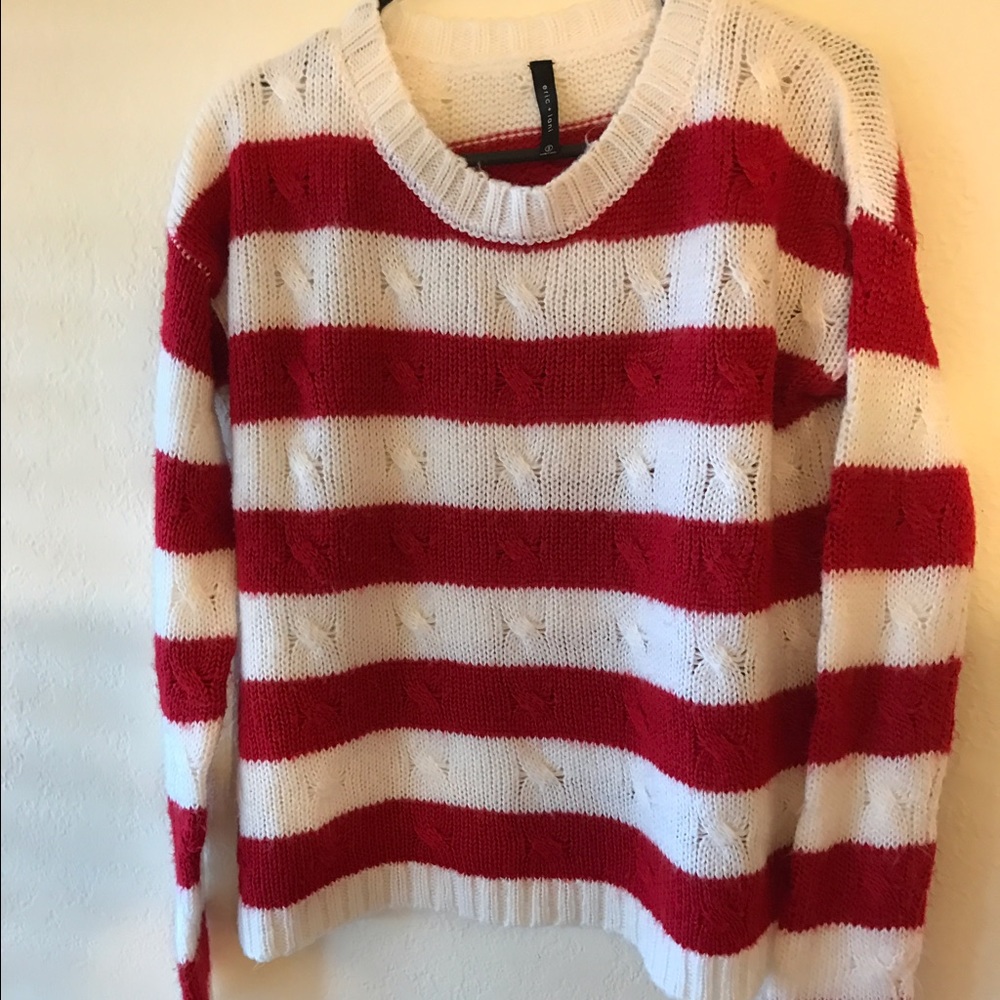 Size S Red and White striped sweater