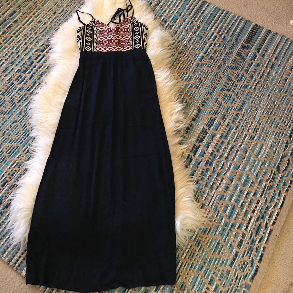 Flying Tomato Navy & Tribal Maxi w/lace up