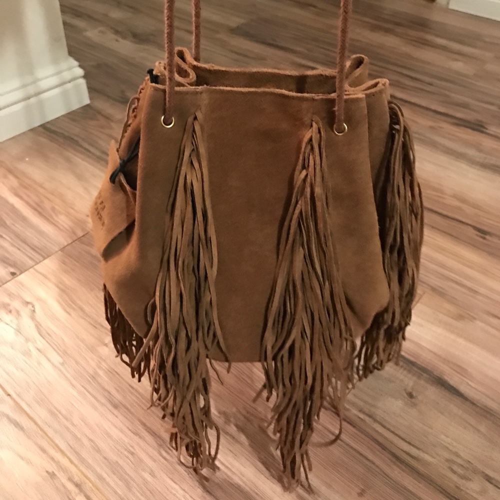 Real leather fringe bag. New!!