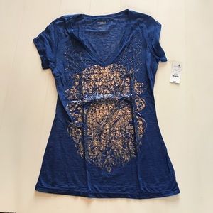 Express Size M Embellished Graphic Tee