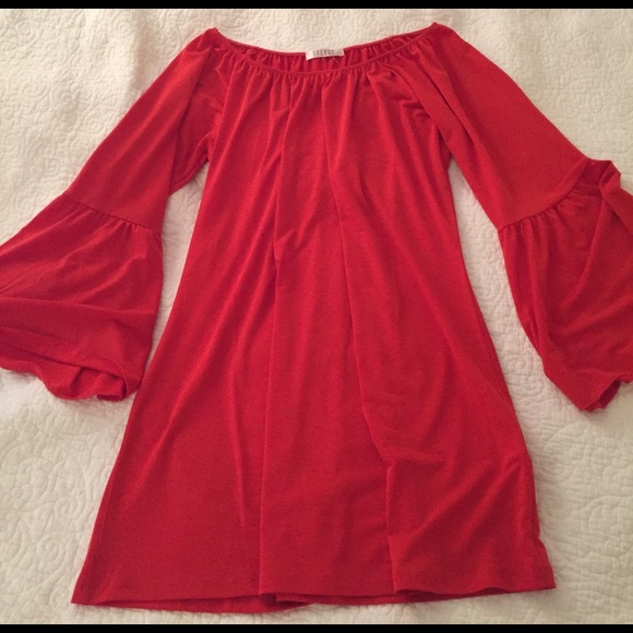 Orange Bell Sleeved Shirt - Picture 1 of 4