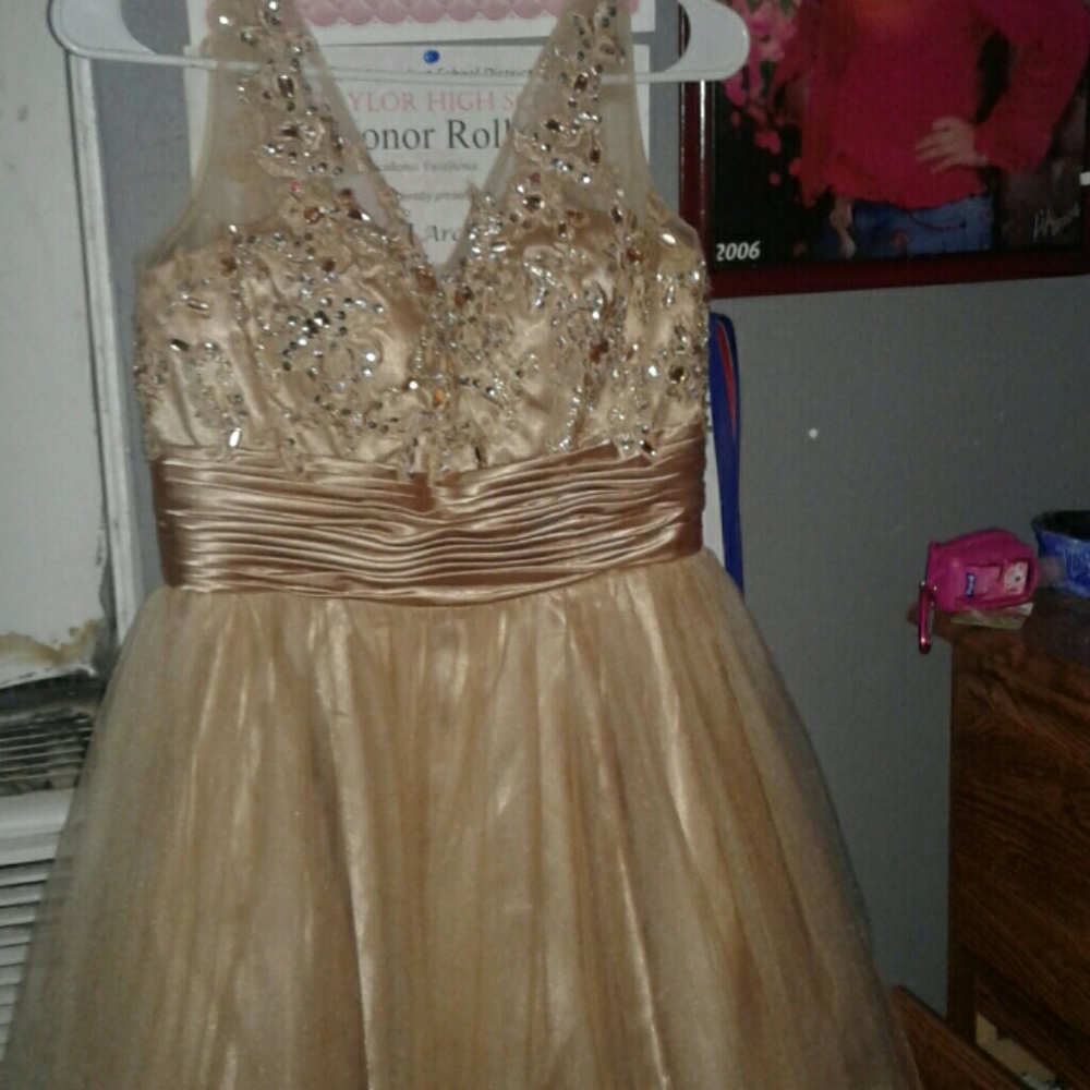 Gold quinceanera dress