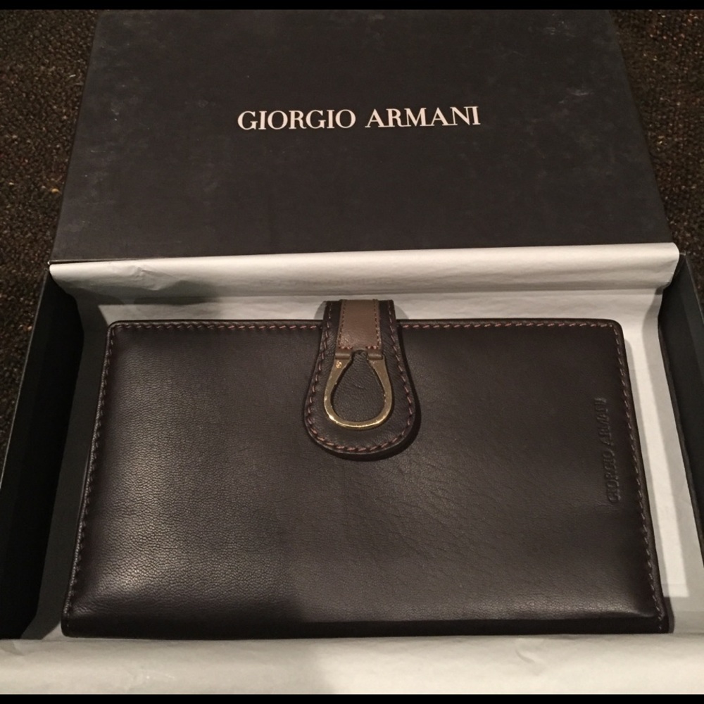 Giorgio Armani brown leather wallet