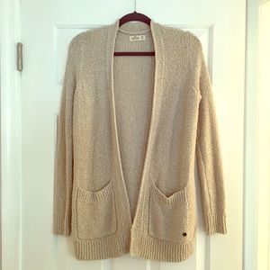 Hollister Open-Front Bouclé Sweater Cardigan