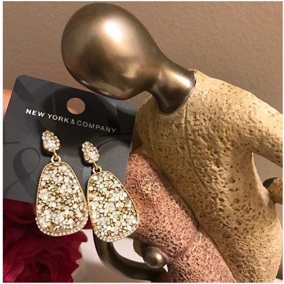 New York & Company Accessories - Gold beaded embellished dangling earrings