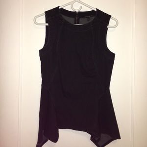 Banana Republic - black sleeveless peplum top