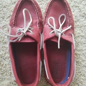 Men's red Sperry Topsiders