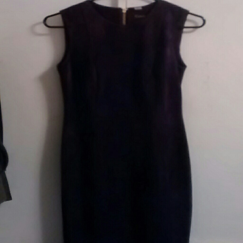 Calvin Klein Sleeveless Faux Suede Sheath Dress