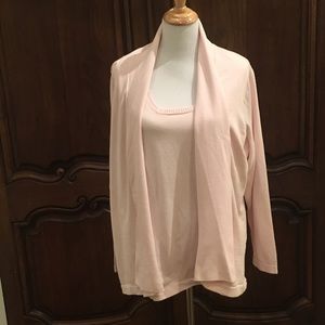 Croft & Barrow Light Pink Cardigan Size 2X