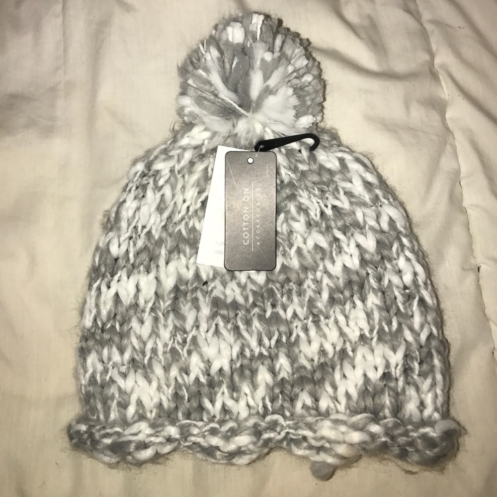 super cute grey & white knit beanie from Cotton On