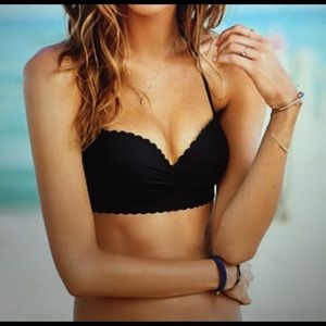 Victoria's Secret Black Scalloped Bikini Top