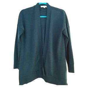 LOFT Rib Trim Cardigan in Dark Turquoise Gem