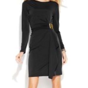 Black dress with gold buckle