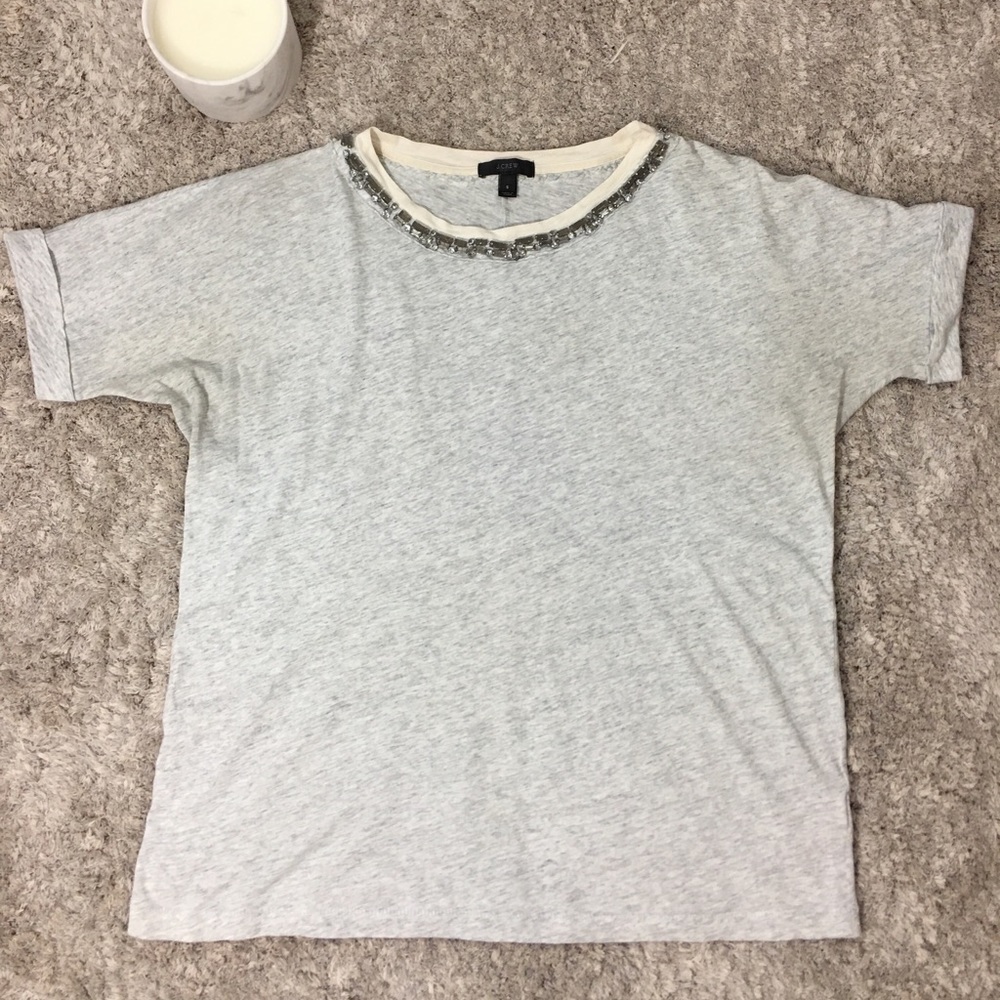 J. Crew tshirt with embellished neckline
