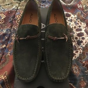 Men's Aldo green suede driving loafers 10.5 new
