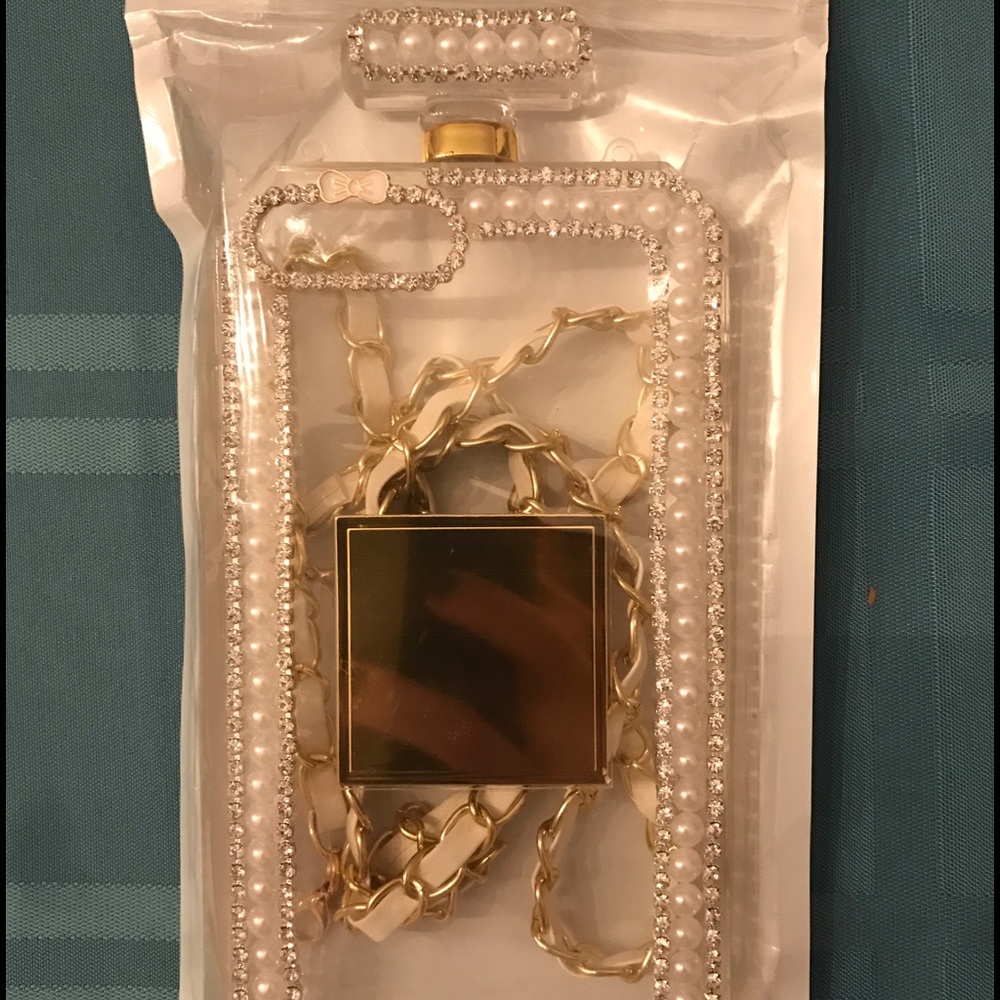 iPhone 7 + perfume bottle case with strap chain