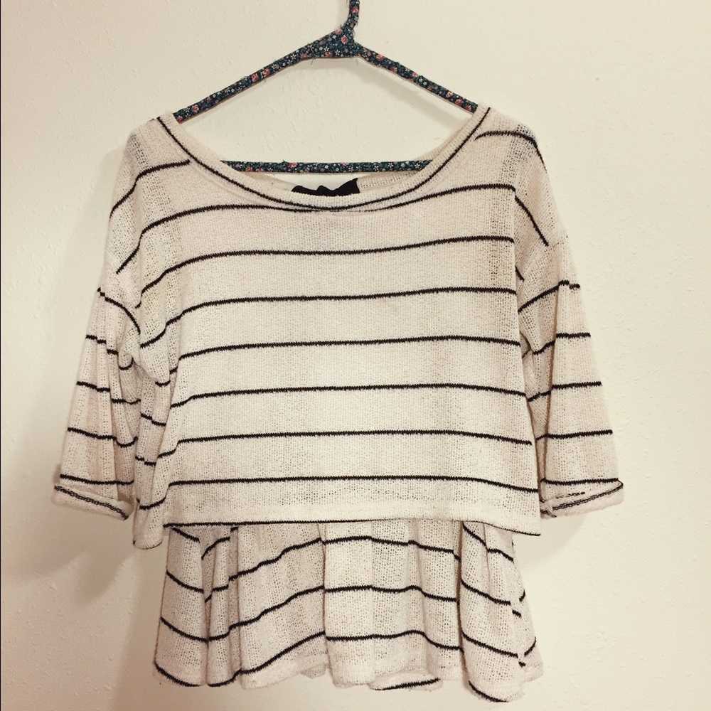 Anthropologie striped layered sweater XS