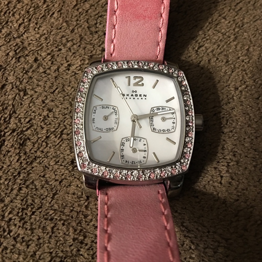 Genuine leather Skagen watch