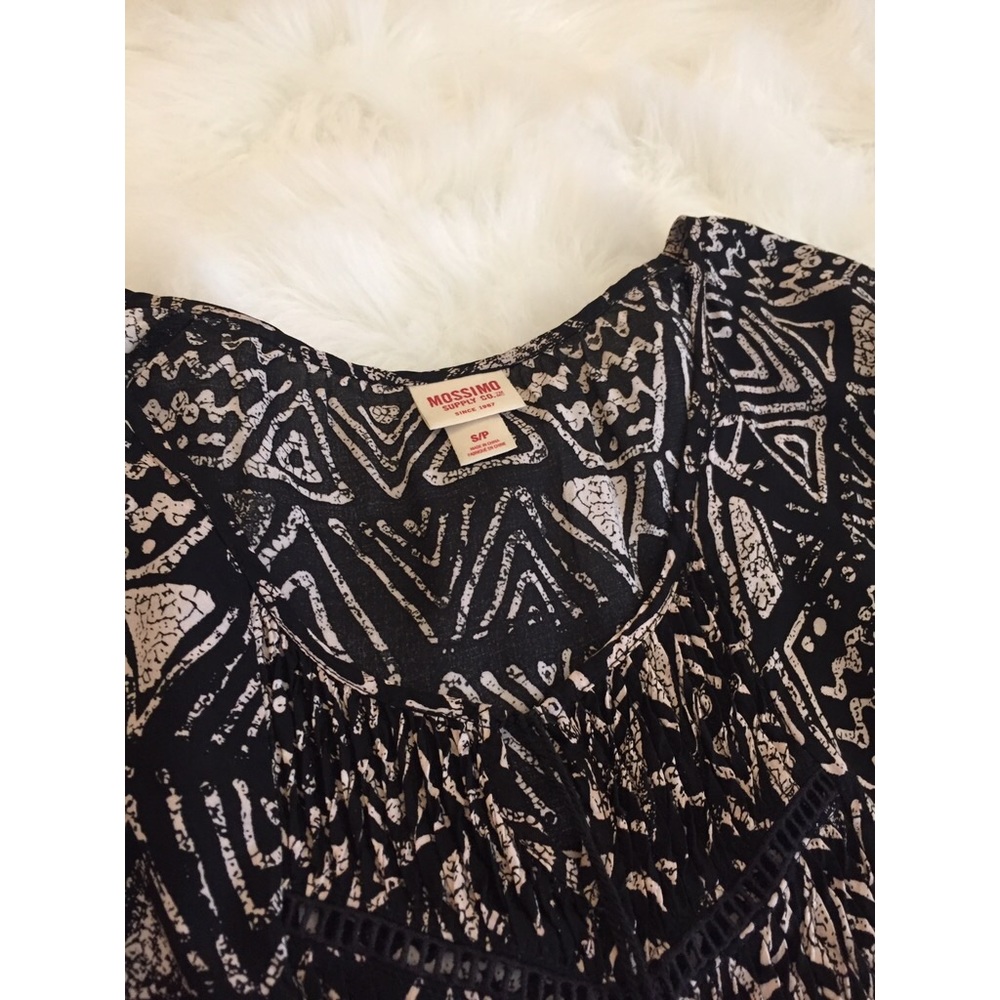 Black Boho Aztec Blouse
