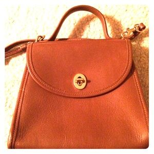 Brown leather Coach crossbag