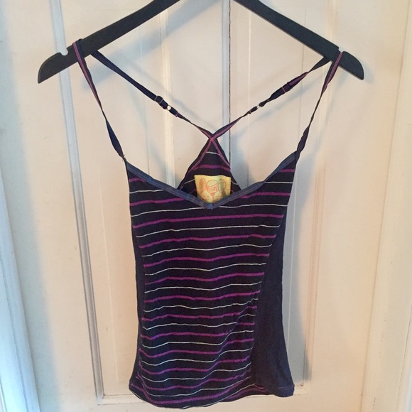 Free People Purple Striped Tank - Picture 1 of 3