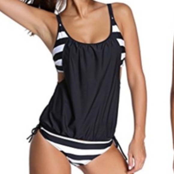 2pc swimsuit Black & White NEW! - Picture 3 of 4