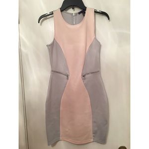 Pink & grey party dress with zipper details
