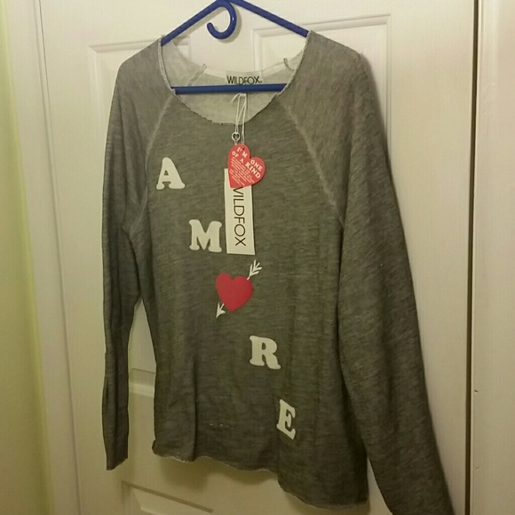 ❌❌SOLD❌❌ WILDFOX amore grey sweatshirt - Picture 3 of 6