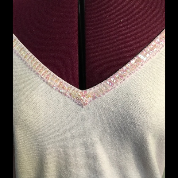 Pink Gap sweater with bling neckline - Picture 2 of 4