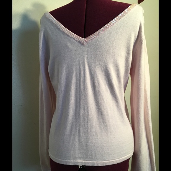 Pink Gap sweater with bling neckline - Picture 3 of 4