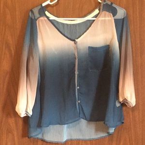 Blue ombré blouse