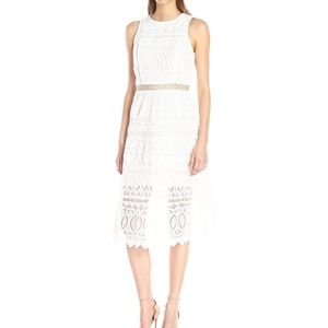 JOA Embroidered White Dress