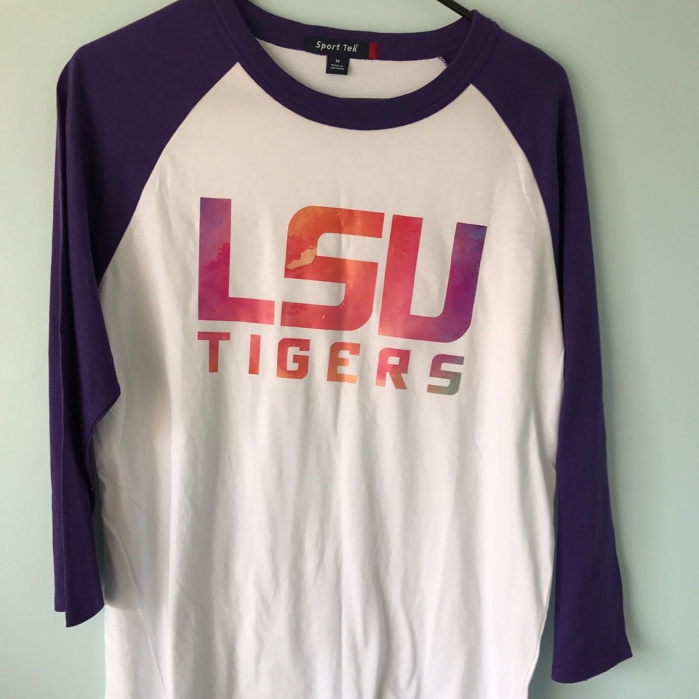 3/4 purple baseball tee