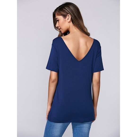 💥New!💥 Blue Criss Cross Top - Picture 3 of 3