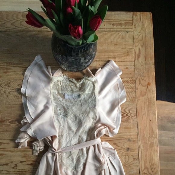 Akira Chicago Blush Colored Ruffle Top - Picture 2 of 3