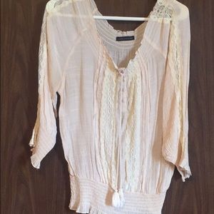 Cream off the shoulder sweater