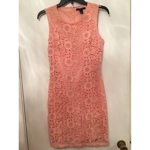Pink flowery lace dress